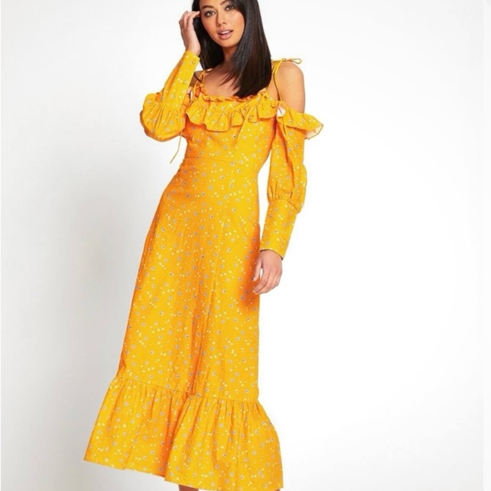 NWT Alice McCall Yellow Floral Long Sleeve Dress